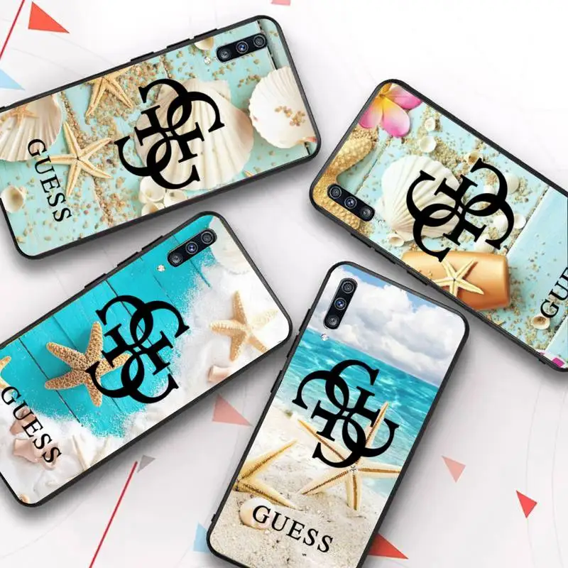 

Blue Wood Seashells Sea Star Brand Guess Phone Case for Samsung Galaxy A51 30s a71 A21s A70 10 A30 Capa