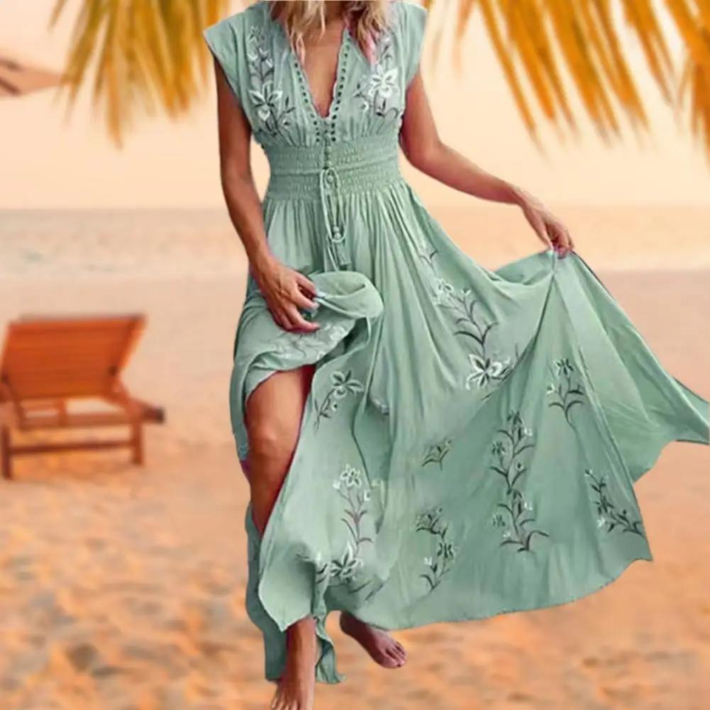 

Dress Stylish Beachwear Slim Bohemian Vintage Maxi Dress for Beach Beach Dress Boho Dress