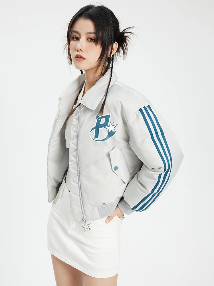 Короткий пуховик Женский дизайн Одежда на хлопковой подкладке Маленькая зимняя