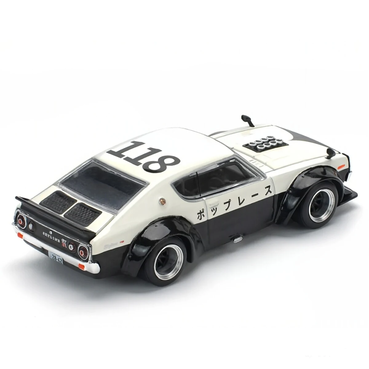 В наличии: Коллекционная модель автомобиля POP RACE 1:64 Nissan Skyline KPGC110 (Kenmeri) в черно-белом дрифт-стиле, литая под давлением, PR640252 (art.: 3920d960ea6cb) - 3920d960ea6cb