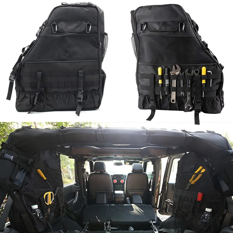

Roll Bar Storage Bag Cage Cargo For Jeep Wrangler JK JKU JL 4-Door Saddle Bag Multi-Pockets Organizers For ATV Tool Storage Bags