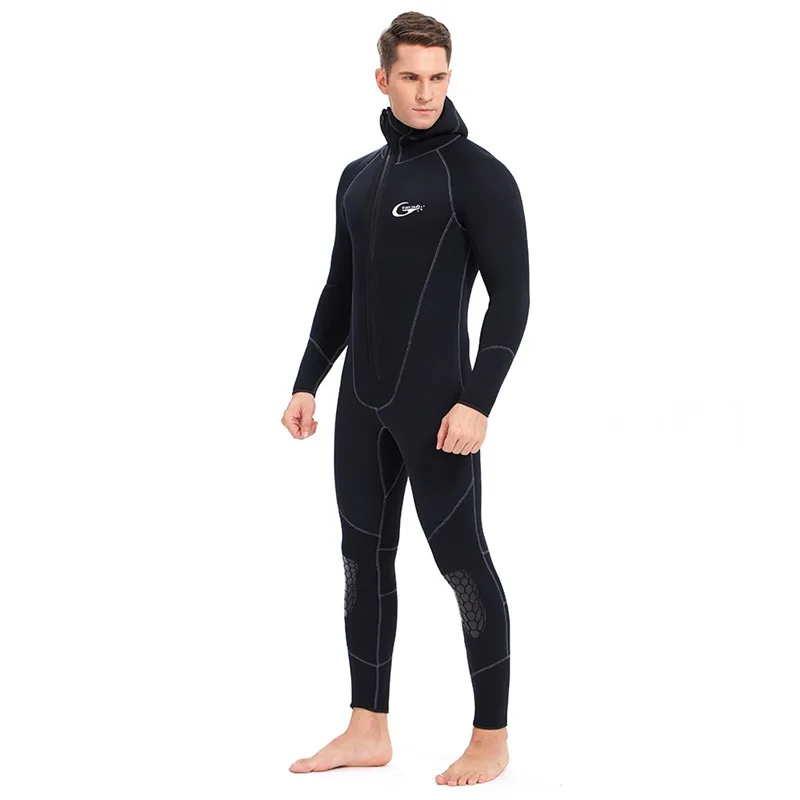 

Men's Women's 3mm Diving Suit One-piece Front Zipper Hooded Cold Proof Warm Wetsuit Winter Swimming Snorkeling Surfing Neoprene
