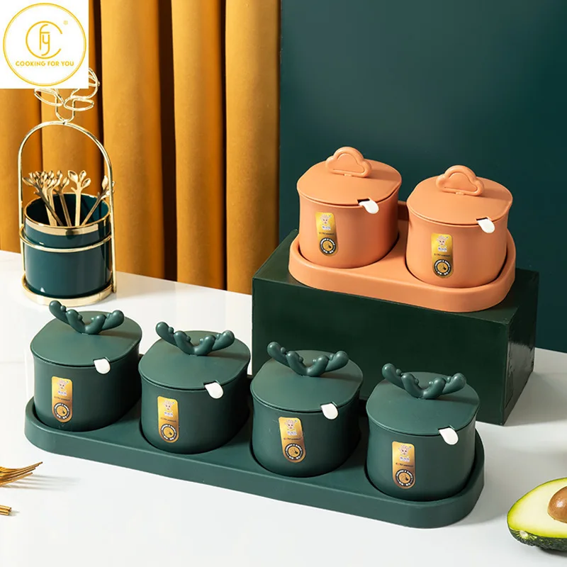 

1/2/3/4 шт., пластиковый контейнер для хранения соли, глутамата