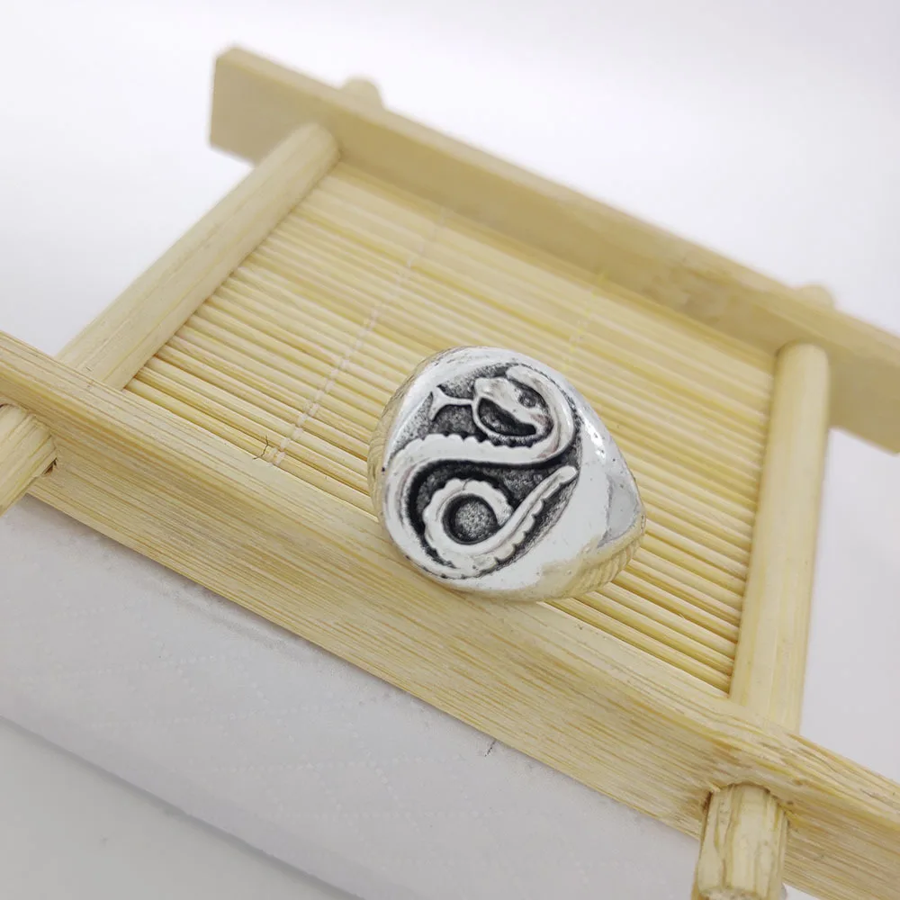 Семейный значок July Malfoy, мужское кольцо в виде змеи для двора, овальное гладкое ретро-кольцо в виде змеи, модные украшения, оптовая продажа