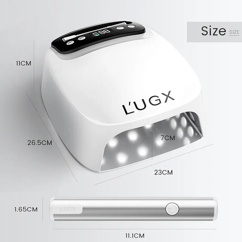 LUGX 2-в-1 Лампа-сушилка для ногтей: индукционная, перезаряжаемаясетевая, для больших объемов, быстрая сушка, УФLED, для гель-лака, быстрое отверждение (art.: 3920da4b4bc41) - 3920da4b4bc41