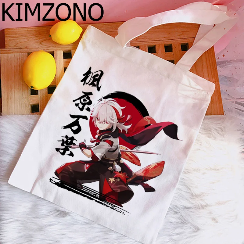 

Genshin Impact Hu Tao Xiao shopping bag shopping handbag cotton grocery bag jute reusable woven sacola sac toile