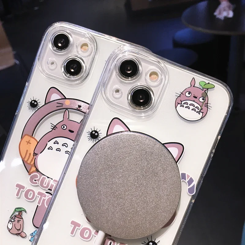 Cartoon Hot T-Totoros Magsafe Magnetic Phone Case for iPhone 16 15 14 13 12 11 8 7 Plus Pro Max X XR XSMax Soft Clear Tpu Cover