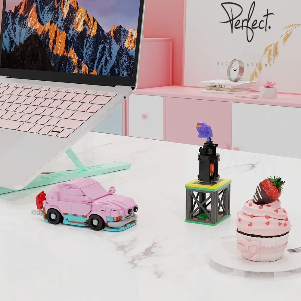 MOC Pink Dream Land Car Speed Kirbyeds Mouth Set Наборы строительных блоков Waddless-Dee City KITT Автомобильные
