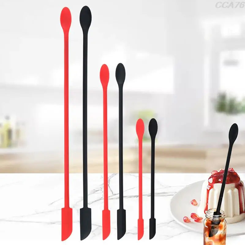 

3Pcs Silicone Mini Spatula Set Lengthened Cosmetic Bottle Jam Double-head Scraper Kitchen Cake Baking Tool Accessories
