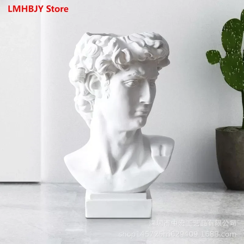 

Ins Style Retro David Pen Holder Vase Hydroponic Ornaments Makeup Table Makeup Brush Storage Bucket Internet Celebrity Photo