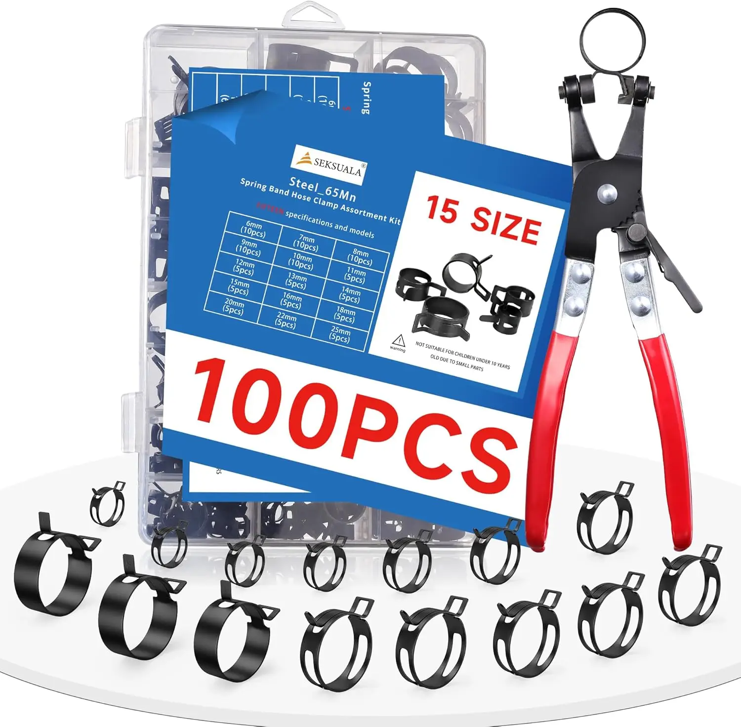 

Набор хомутов для шлангов 100 шт., нержавеющая сталь