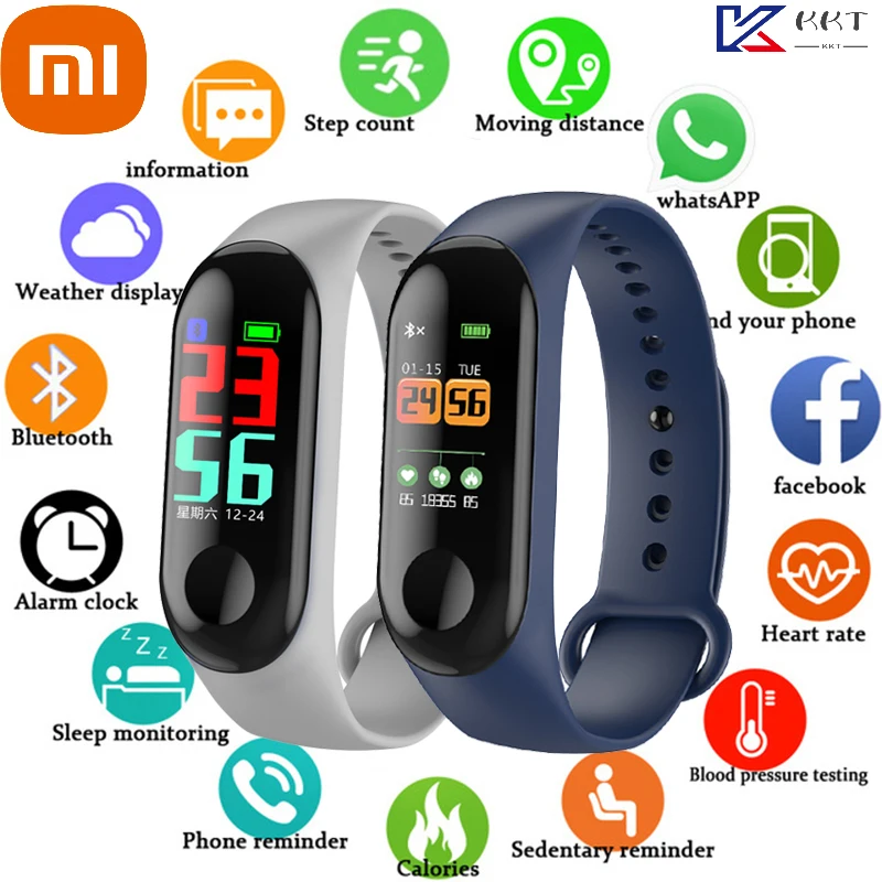 

XIAOMI Intelligent Sports Men Women Bracelet Heart Rate Sleep Monitoring Step Counter Waterproof Watch Bluetooth Link Gift