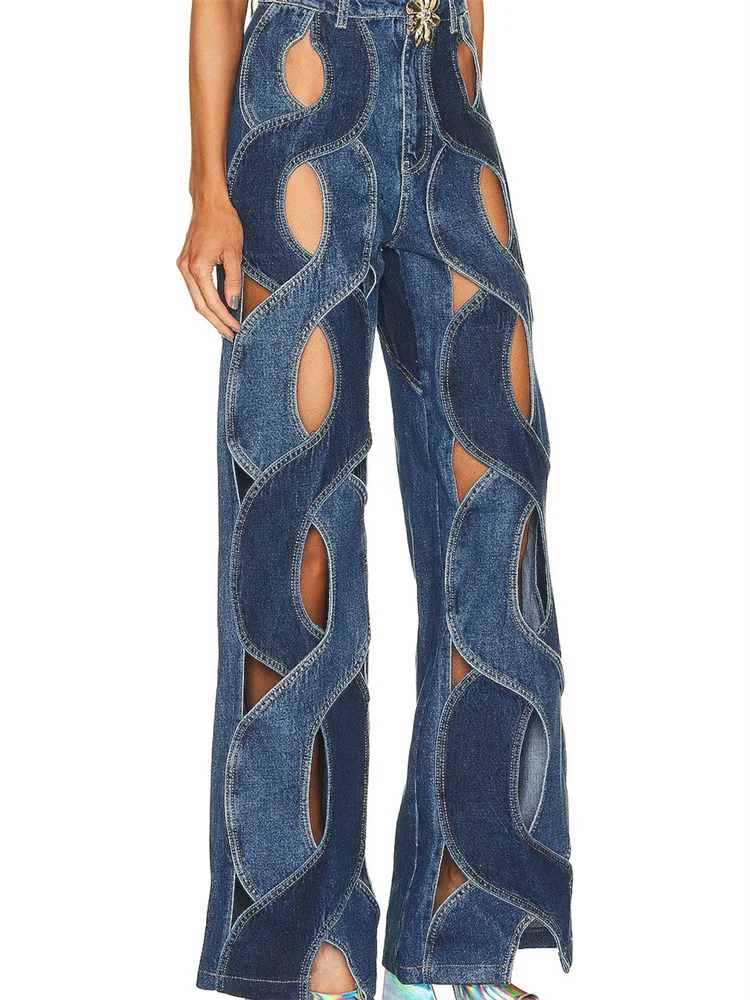 Женские расклешенные джинсы Wmstar с высокой талией и карманами