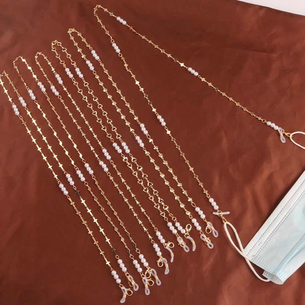 

Fashion Pearl Mask Chains Glasses Chain For Women Retro Metal Sunglasses Lanyards Eyewear Cord Holder Neck Strap Spectacles
