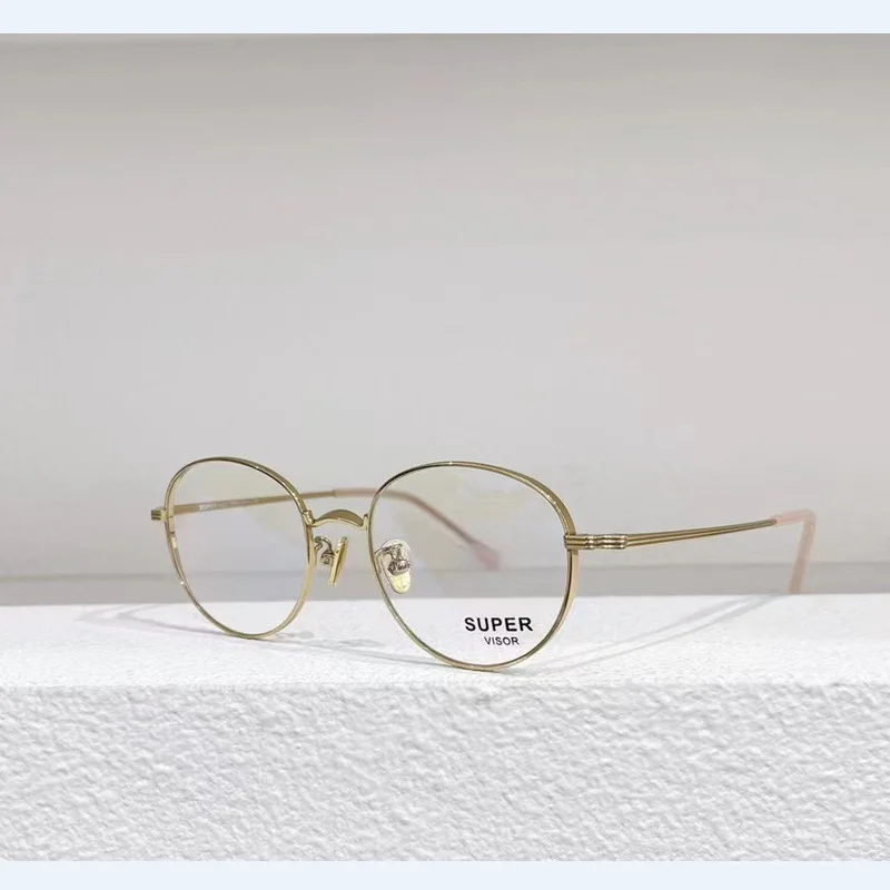

New Arrival SUPER Gold Pure Titanium Frame Fashion Unisex Sunglasses Retro UV400 Polarized Anti-Ultraviolet Men Women Eyeglasses