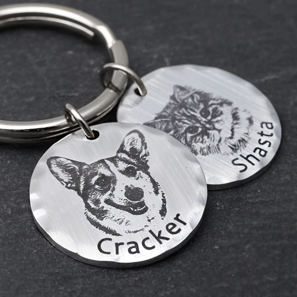 Брелок для домашних животных с портом брелок фото собаки под заказ фотографией