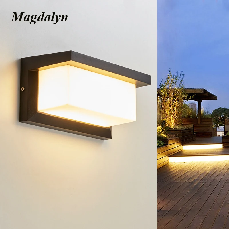 Magdalyn Led Outdoor Wall Light Waterproof Retro Internal Patio Led Security Lighting with Motion Sensor Building Exterior Lamp