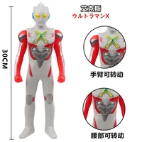 30cm large size soft rubber ultraman x action figures model doll furnishing articles movable joints puppets childrens toys