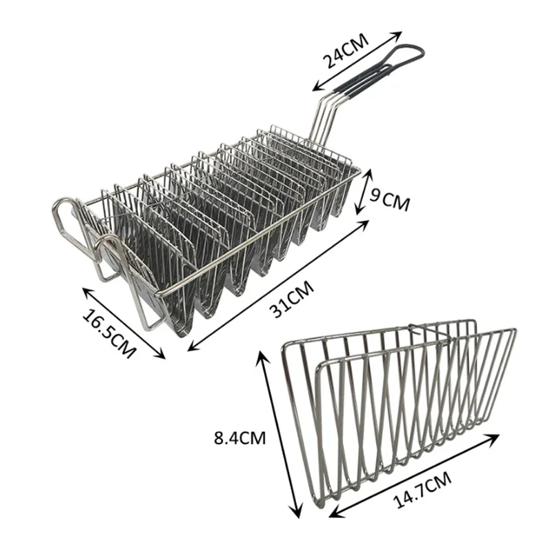 Кухонная жареная кукурузная шелуха Тако картофель фри корзина дуршлаг ситечко 8