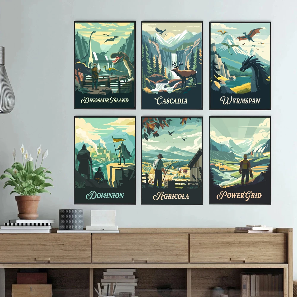 Фото Мультфильм абстрактная игра сцена пейзаж волшебное животное солдат плакат холст краски принты художественные фотографии комната домашний декор стены подарок №2