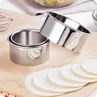 3pcsset round dumplings wrappers molds pastry dough cutting tool stainless steel dumplings cutter portable kitchen gadgets