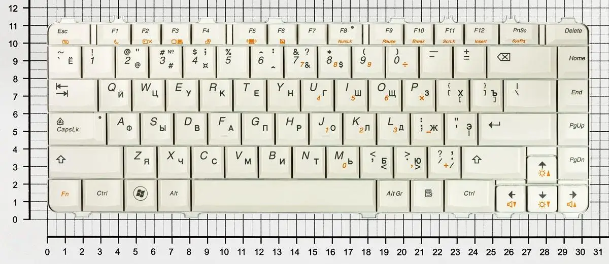 Клавиатура для Lenovo IdeaPad Y560-380A-3 белая