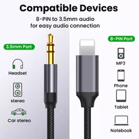 2022for iphone 131211 8 pin to 3 5mm jack cable lighting to aux headphone adapter audio extension kable connector splitter