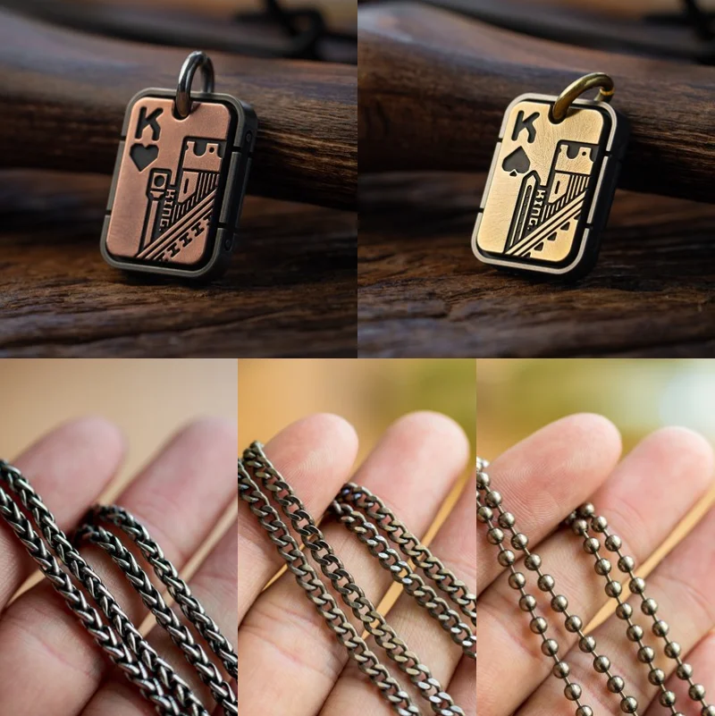 

LAUTIE уродливый покер Мужская подвеска для пары подвеска цепочка собака бирка металлический брелок EDC