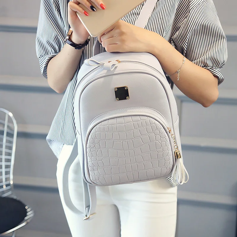 

Women's New Trend INS Korean Version Of Summer Backpack Crocodile Print Fashion College Style Leisure School Bag