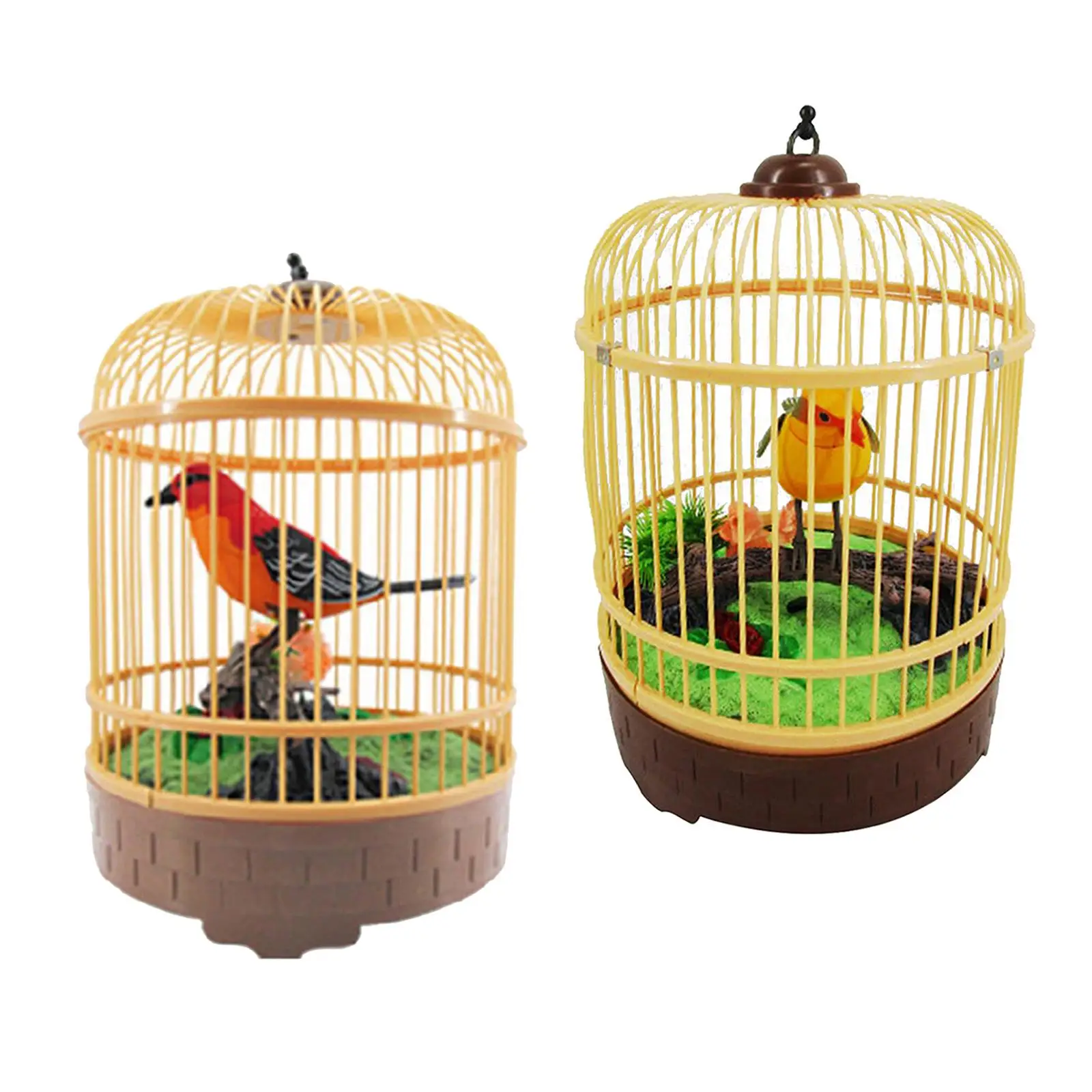 Красивая игрушка-птица питомец в клетке пение электронная игрушка подарок