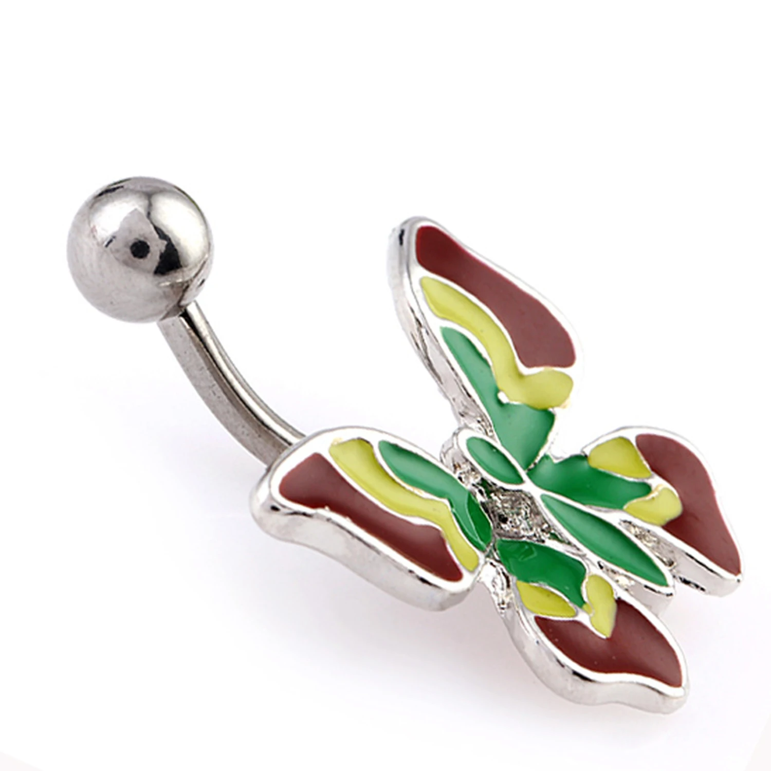 Женский пирсинг пупка в форме бабочки ювелирное изделие из нержавеющей стали 1