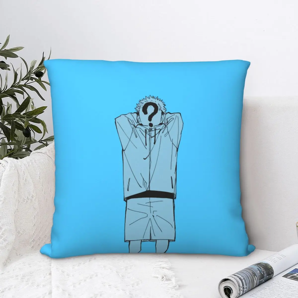 

Blue Itadori Yuji Throw Pillow Case Jujutsu Kaisen Japanese Adventure Anime Short Plus Cushion Covers Home Sofa Chair Decorative