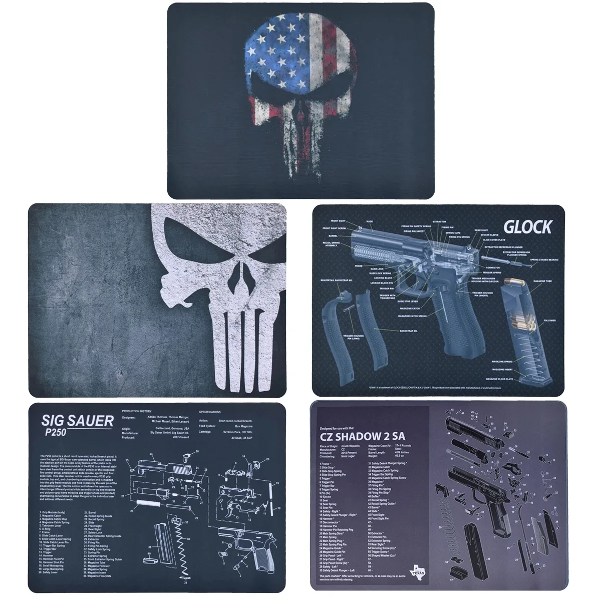 Резиновый коврик для мыши CZ Shadow 2 SA Glock 3D Sig Sauer P250 300x400 мм | Спорт и развлечения
