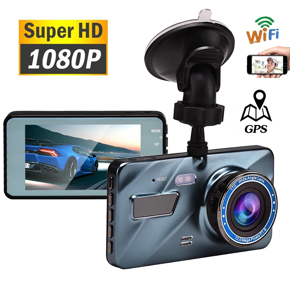 

Dash Cam Car DVR WiFi 4.0" Full HD 1080P Rear View Reversing Image Video Recorder Black Box Dashcam Auto Car Camera GPS Tracker