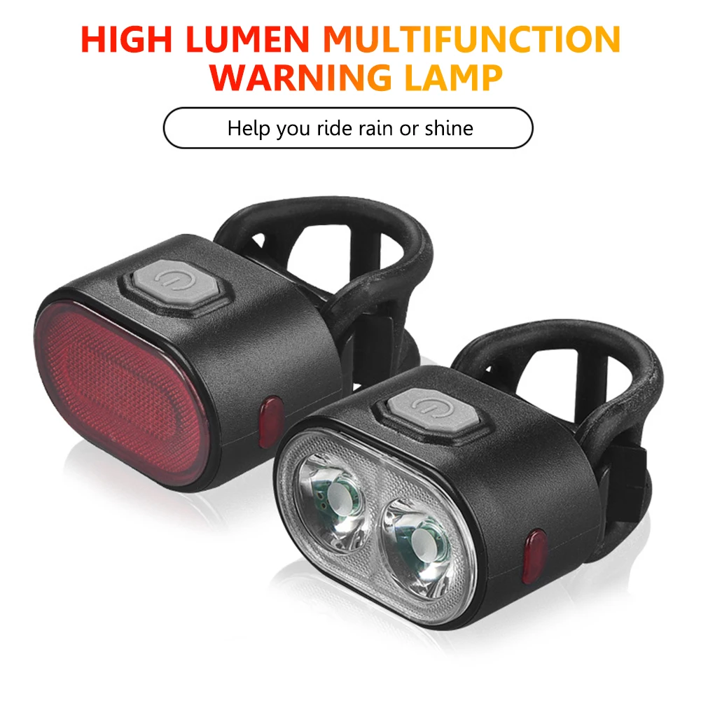 

USB Rechargeable Bike Light MTB Bicycle Front Back Rear Taillight Cycling Safety Warning Light Waterproof Bicycle Lamp Flashligh