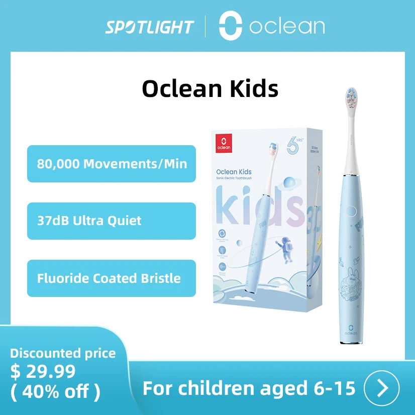 Oclean Kids Sonic Electric Toothbrush for Children Ultrasonic Dental Teeth Whitening Kit Rechargeable Portable Baby Teeth Brush