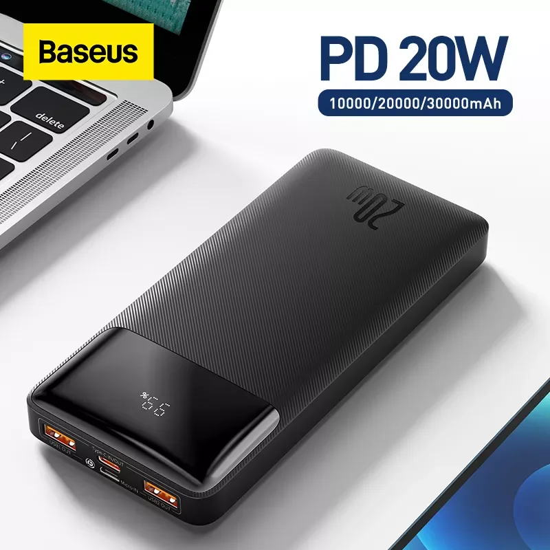 

NEW2023 Baseus 30000mAh Power Bank 20W Portable Charger Powerbank 20000mAh External Battery Fast Charging For iPhone Xiaomi Pove