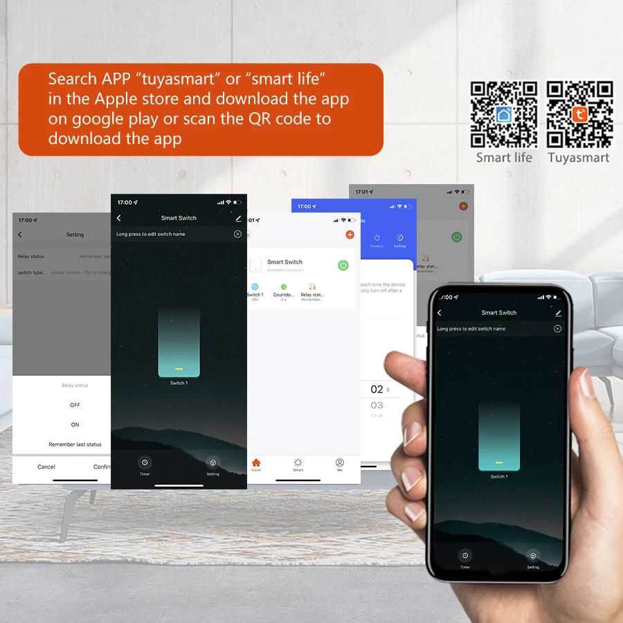 Умный выключатель Tuya Smart Home 16 А Wi-Fi двухстороннее управление |