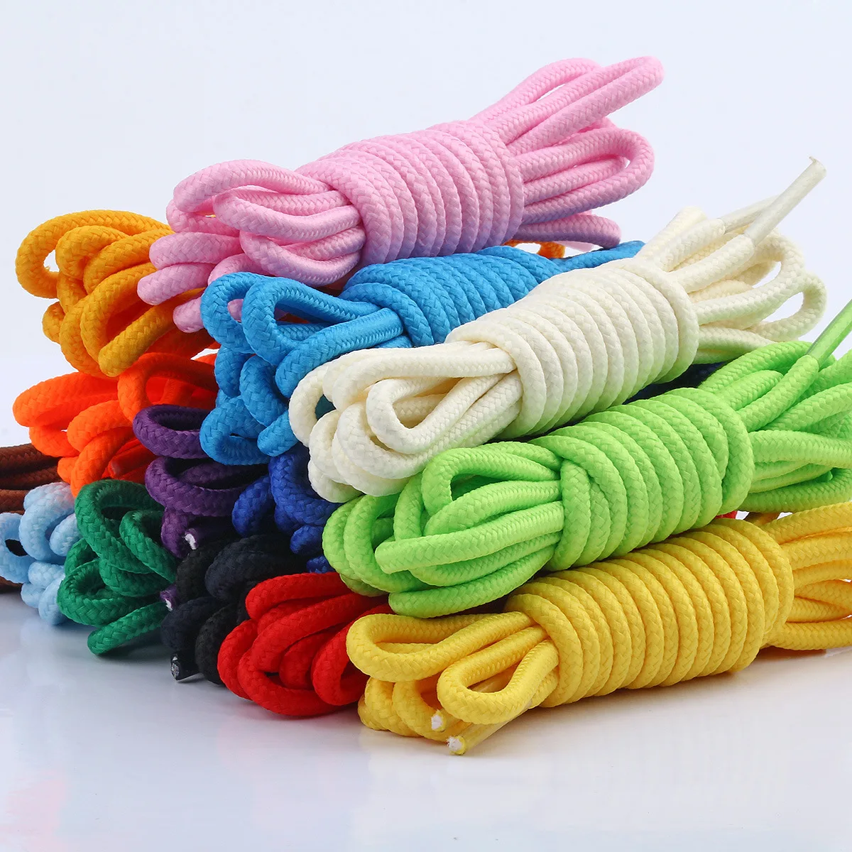 1 Pair Round Laces Running Sports Shoelaces Fashion Colorful Sneakers Shoestrings Casual Shoe Laces Unisex Shoelace 80/100/120CM