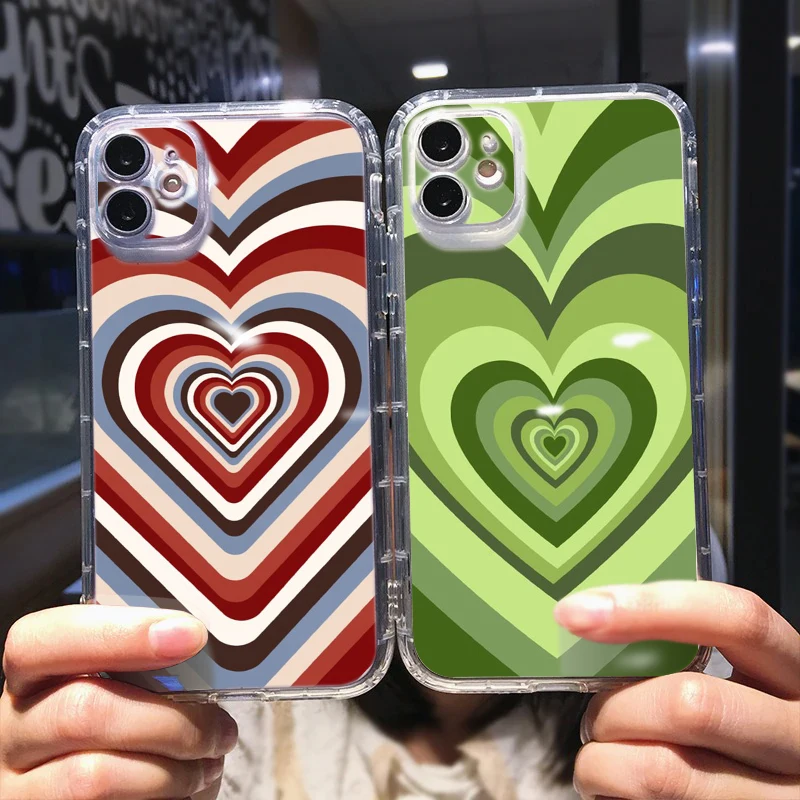 

Love Graphic Transparent Case For iPhone 12 Pro Max 7 7P 11 12 13 Max Pro Mini X Xr Xs 8 Plus SE 2020 6 6s Yhui Stand Smart