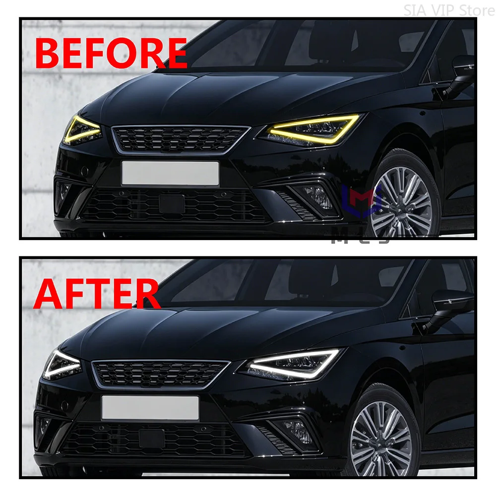 Для Volkswagen VW Seat Ibiza 2018-2021: Световодная полоса Angel Eye, световодная трубка для фар, DRL-подсветка, автомобильные аксессуары (art.: 3920da92f12e6) - 3920da92f12e6