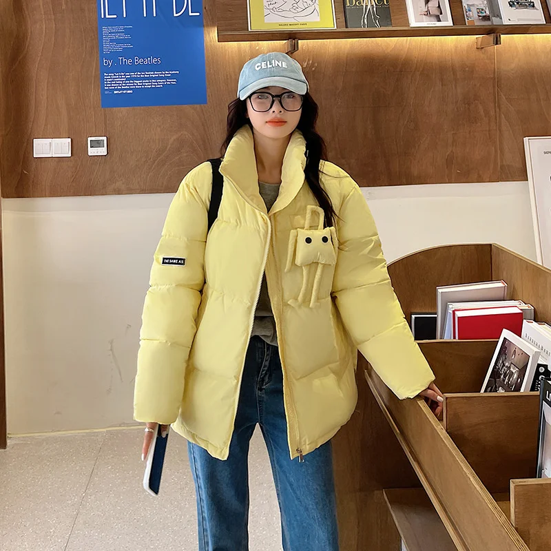 Cotton Parkas Coats For Women 2022 Winter Korean Padding Jackets Thicken Warm High Neck Coat Fashion Multi-color Women Coat