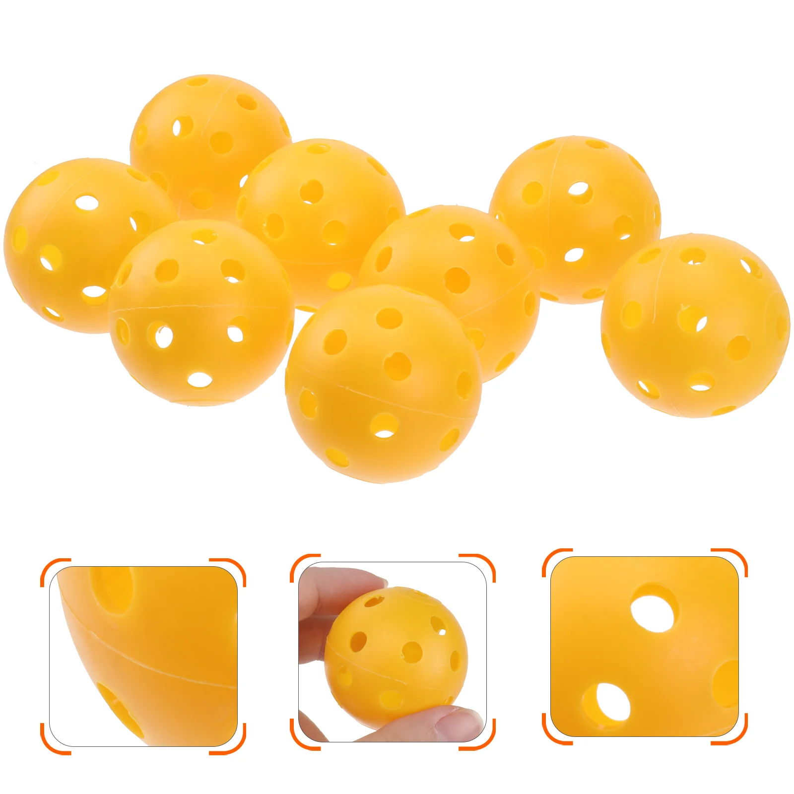 

8pcs Balls Set Yellow Pickleball Training With Holes Balls for Floorball