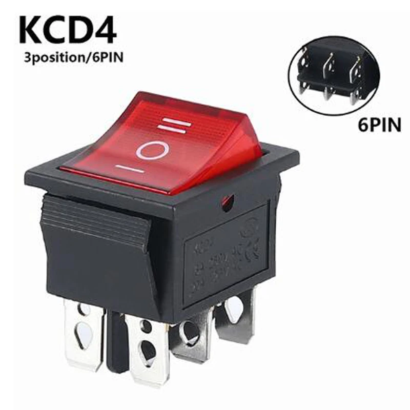 

Кулисный переключатель 4/6 контактов с подсветкой KCD4