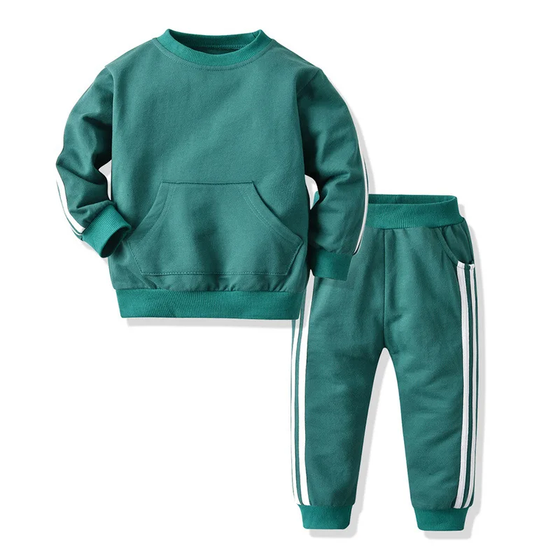 

Fashion Baby Boy Clothes Solid Long Sleeve Children Clothing Autumn Winter Boys Sets O-neck Kids Tracksuit 2 Piece Set