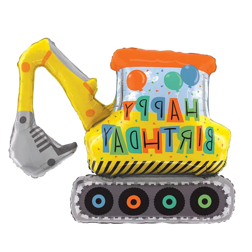 

Construction Birthday Party Decor Happy Birthday Excavator Foil Balloon 31'' Engineering Vehicle Dump Truck Party Balloons Decor