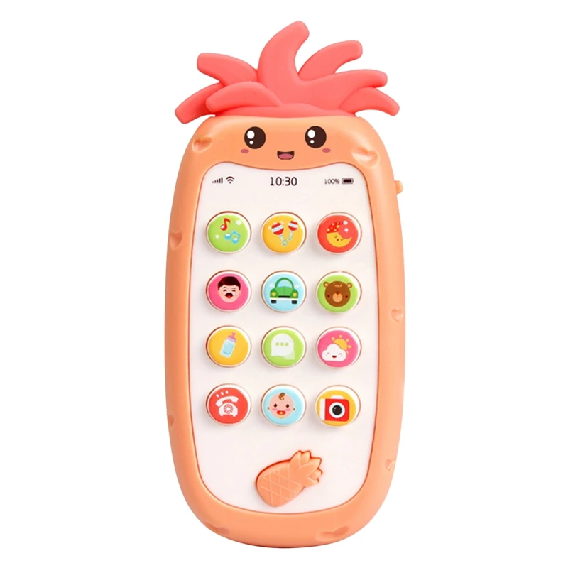 

Simulated Mobile Phone Bilingual Musical LED Pineapple Shape Kids Educational Toys For Children Gift