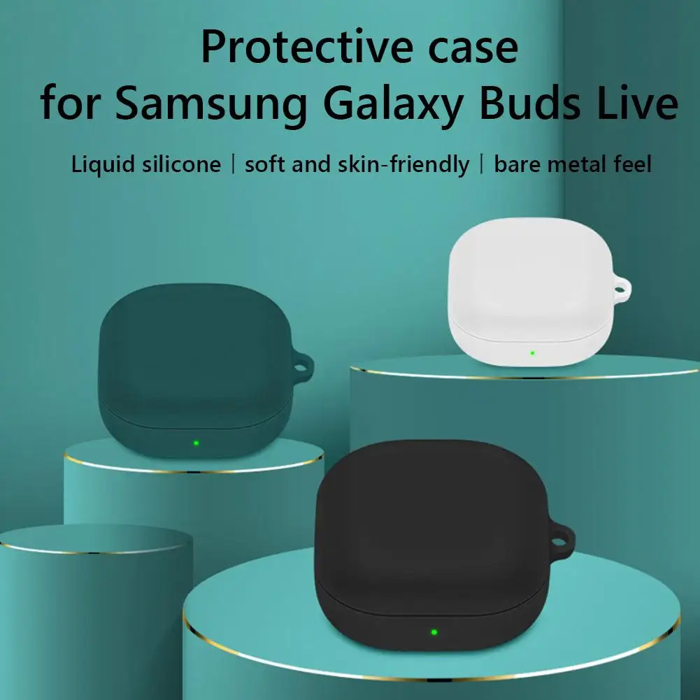 

Silicone Earphone Protective Case Wireless Bluetooth-compatible Headset Anti-fall Cover With Buckle