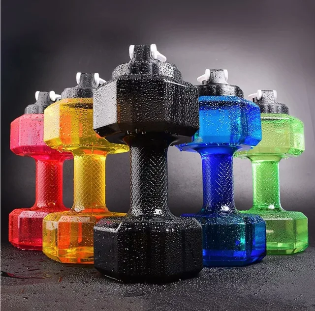 Fitness Bodybuilding Exercise Outdoor Bicycle Camping Cycling Bottle Water Dumbbell Sport Bottle Large Capacity Gym Running 5