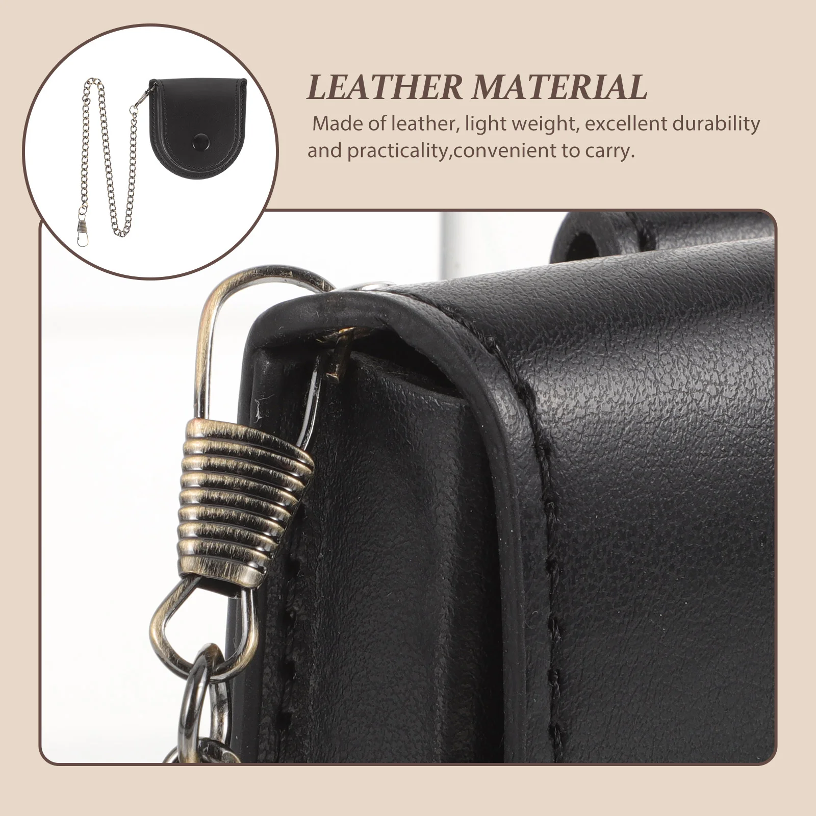 Set 5 Pocket Watches Men Vintage Case Portable Bag Pouch 7x7cm Holder Black Metal Elder